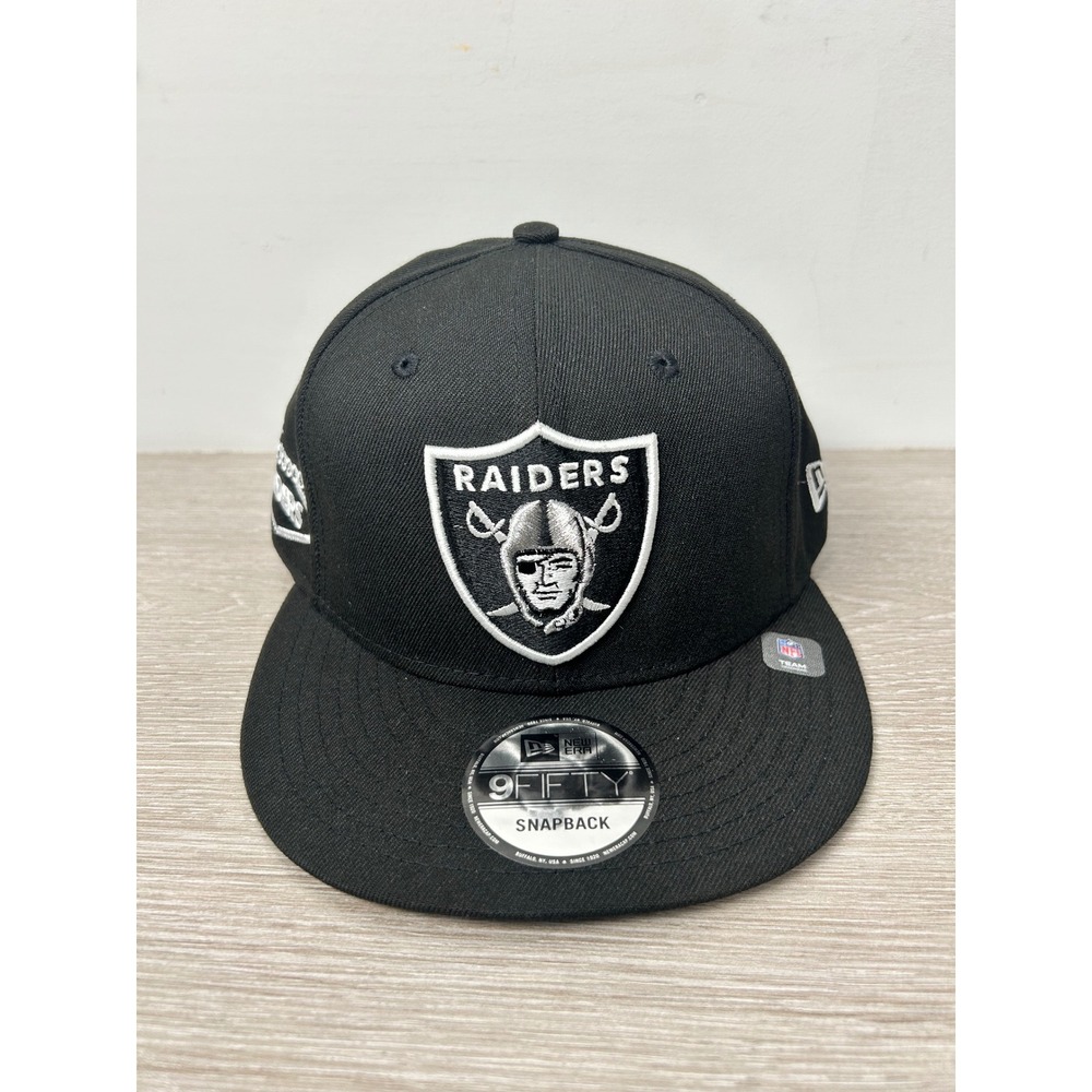 New Era 9FIFTY Las Vegas Raiders Snapback Hat Black NFL Cap Side Patch OSFM